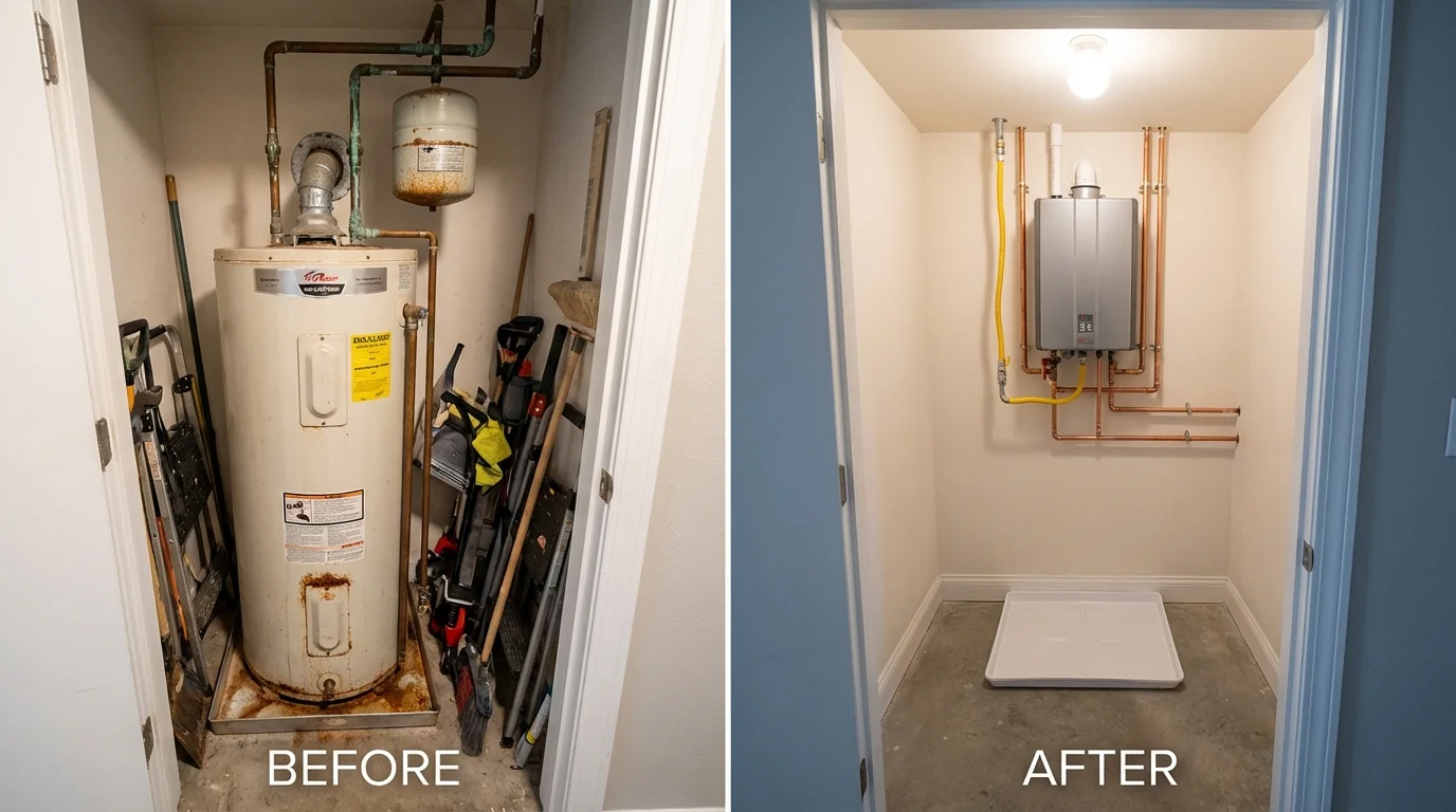Tank water heater versus wall-mounted tankless unit comparison for Adel, GA homeowners